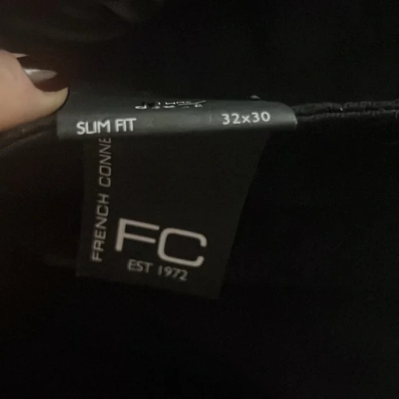 French Connection NWT Seville Slim Fit Black Rinse Denim - Size 32 x 30 - Picture 5 of 7